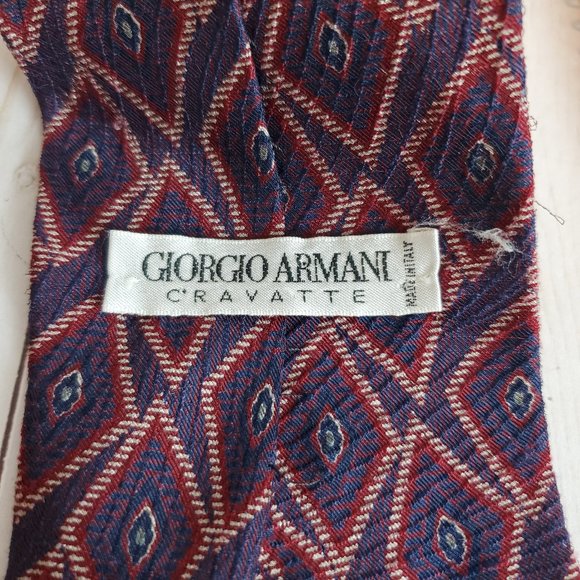GIORGIO ARMANI C'RAVETTE Designer Geometric Silk Necktie - Picture 2 of 5